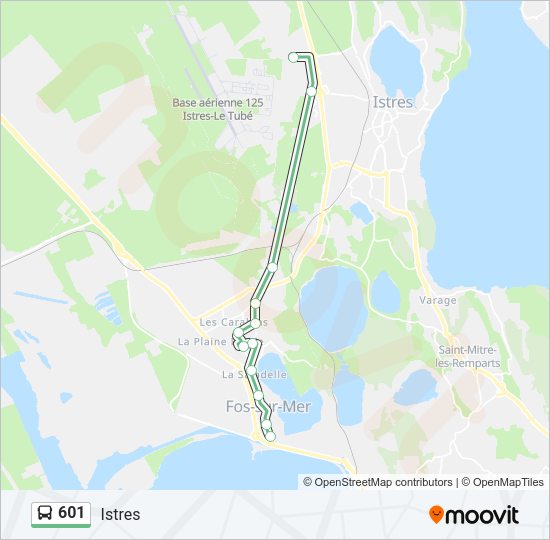 Plan de la ligne 601 de bus