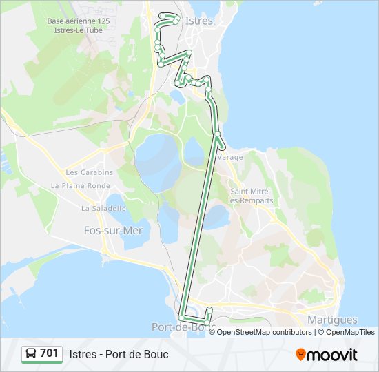 Plan de la ligne 701 de bus