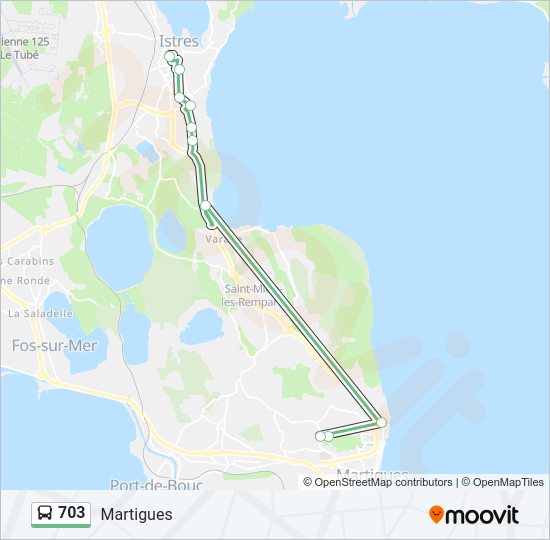 Plan de la ligne 703 de bus