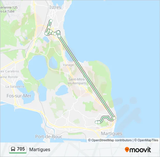 705 Bus Line Map