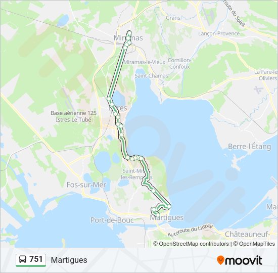 Plan de la ligne 751 de bus