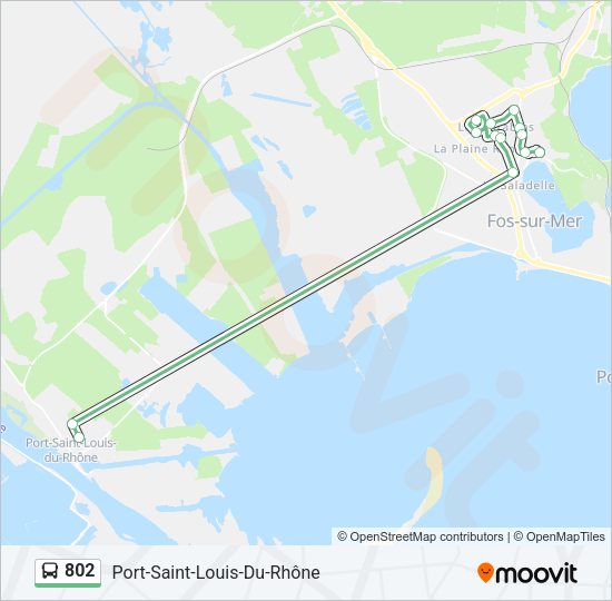 Plan de la ligne 802 de bus