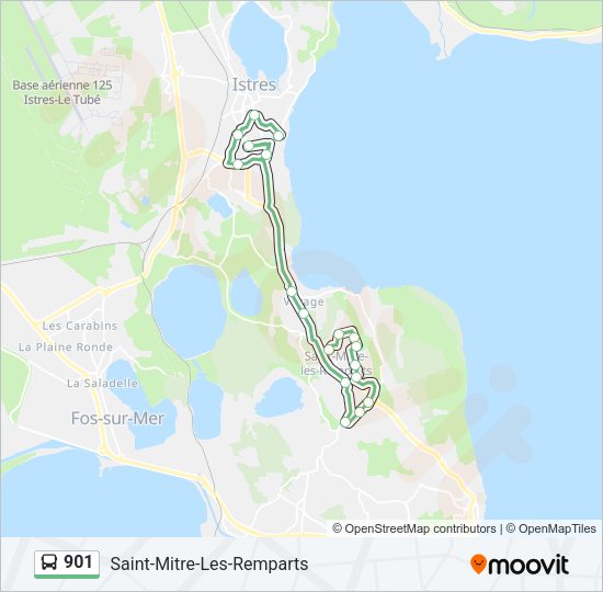 Plan de la ligne 901 de bus
