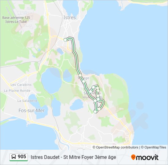 Plan de la ligne 905 de bus