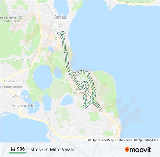 Plan de la ligne 906 de bus