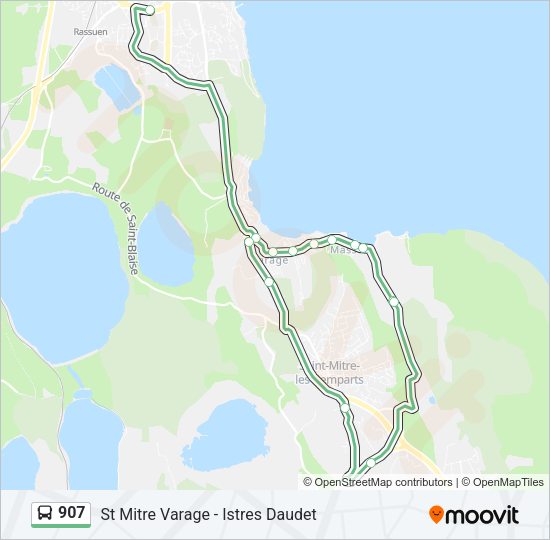 Plan de la ligne 907 de bus