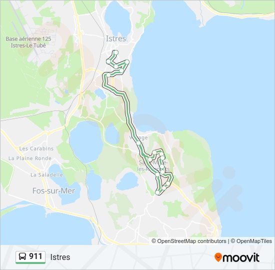 Plan de la ligne 911 de bus