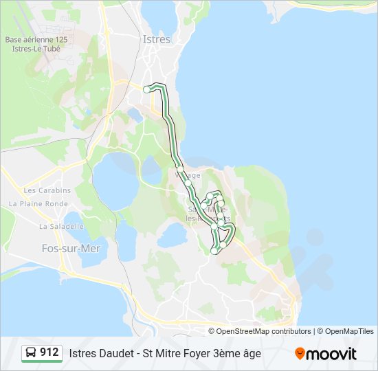 Plan de la ligne 912 de bus