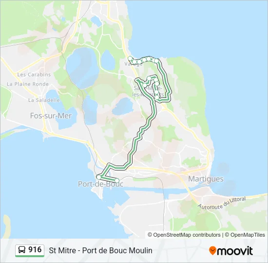 916 Bus Line Map