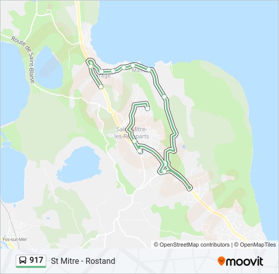 Plan de la ligne 917 de bus