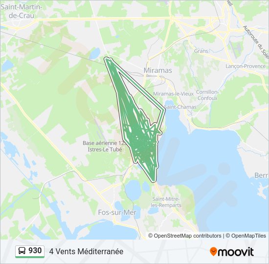 Plan de la ligne 930 de bus