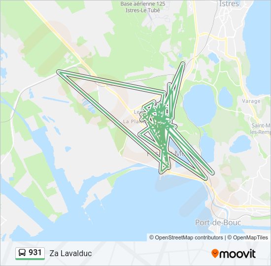 Plan de la ligne 931 de bus
