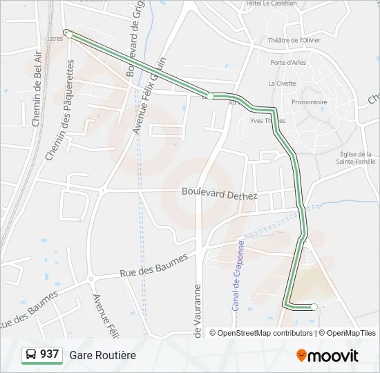 937 Bus Line Map