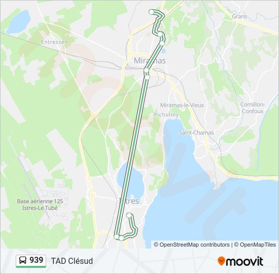 Plan de la ligne 939 de bus