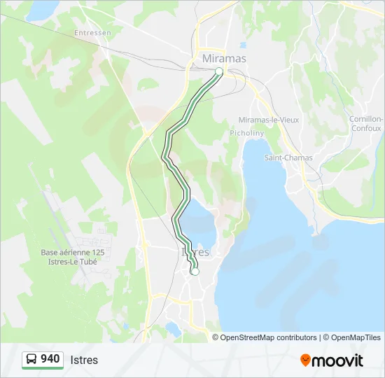 Plan de la ligne 940 de bus