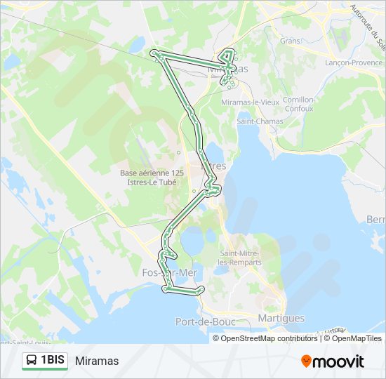 Plan de la ligne 1BIS de bus