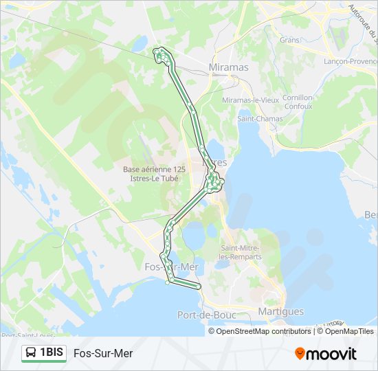 Plan de la ligne 1BIS de bus