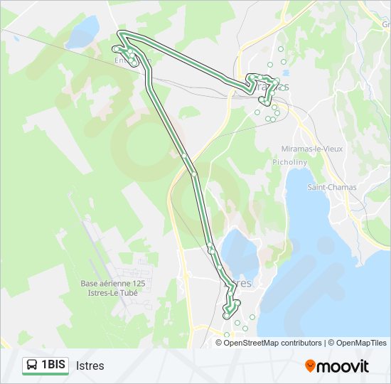 Plan de la ligne 1BIS de bus