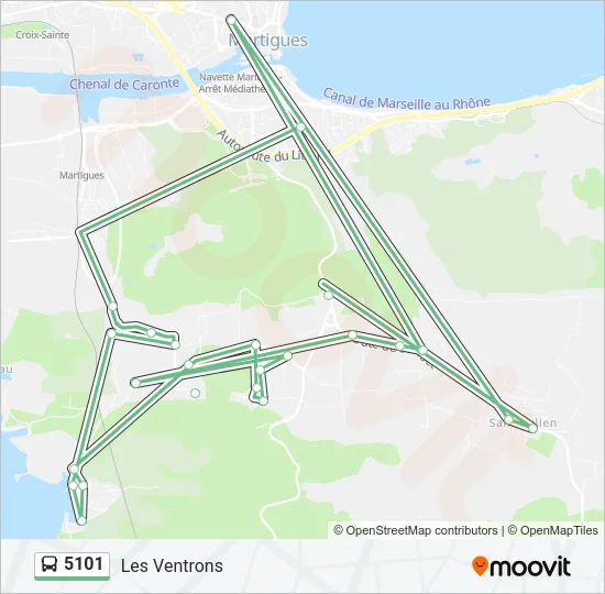 5101 Bus Line Map