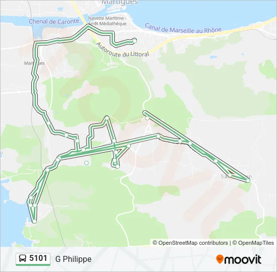 5101 Bus Line Map
