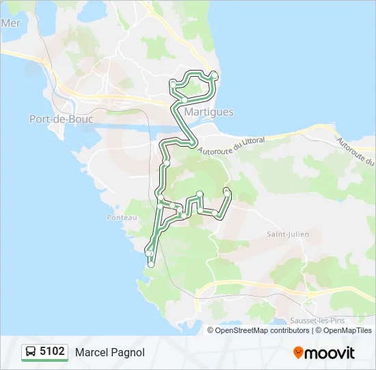 5102 Bus Line Map