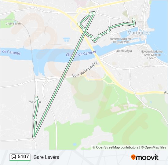 Plan de la ligne 5107 de bus