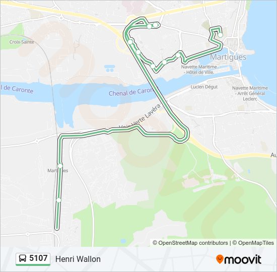 Plan de la ligne 5107 de bus