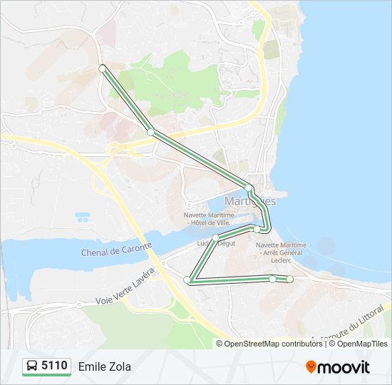 Plan de la ligne 5110 de bus