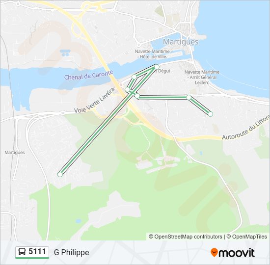 Plan de la ligne 5111 de bus
