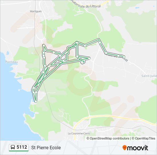 Plan de la ligne 5112 de bus
