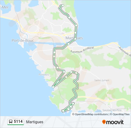 Plan de la ligne 5114 de bus