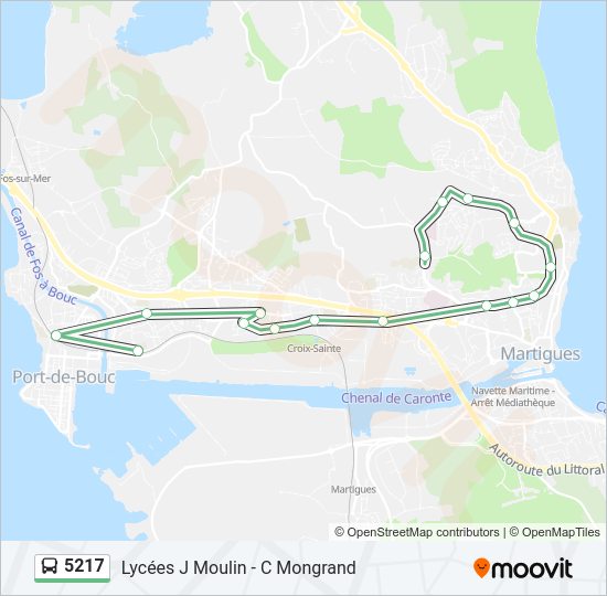 Plan de la ligne 5217 de bus