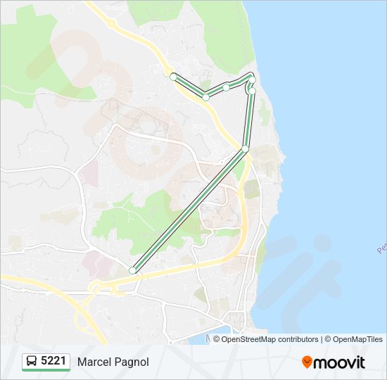 Plan de la ligne 5221 de bus