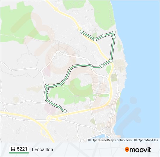 Plan de la ligne 5221 de bus