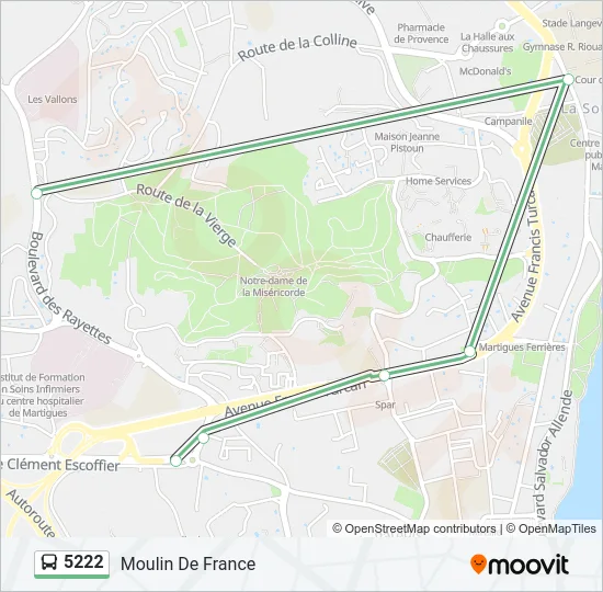 5222 Bus Line Map