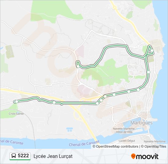 Plan de la ligne 5222 de bus