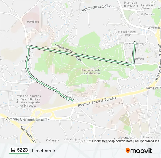 5223 Bus Line Map
