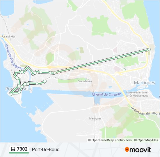 Plan de la ligne 7302 de bus