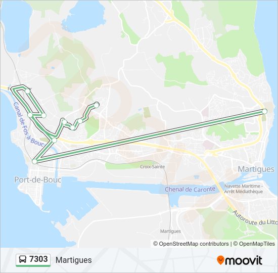 Plan de la ligne 7303 de bus