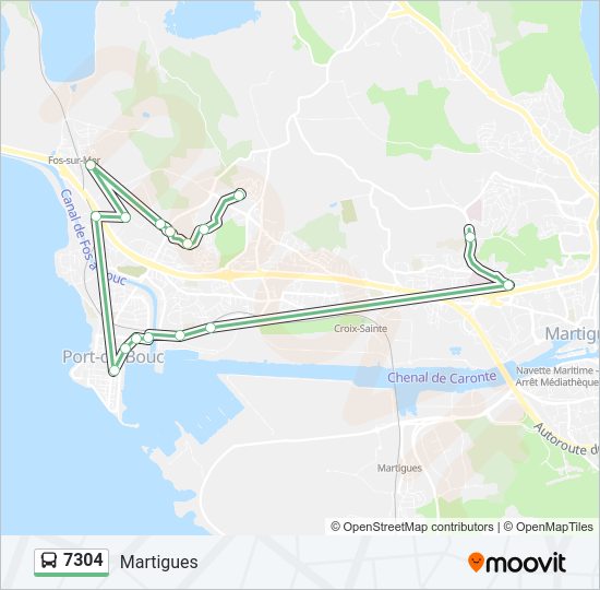 Plan de la ligne 7304 de bus