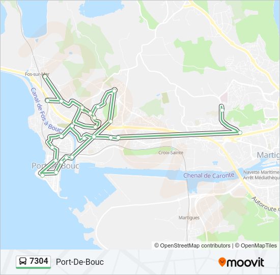 Plan de la ligne 7304 de bus