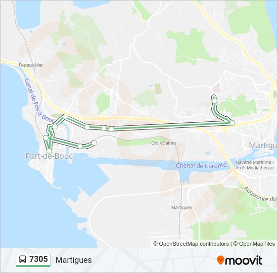 Plan de la ligne 7305 de bus