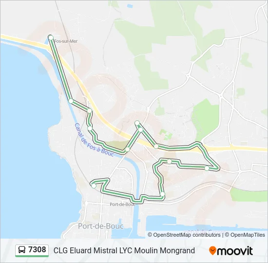7308 Bus Line Map