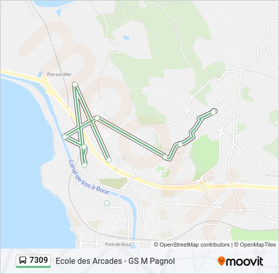 Plan de la ligne 7309 de bus