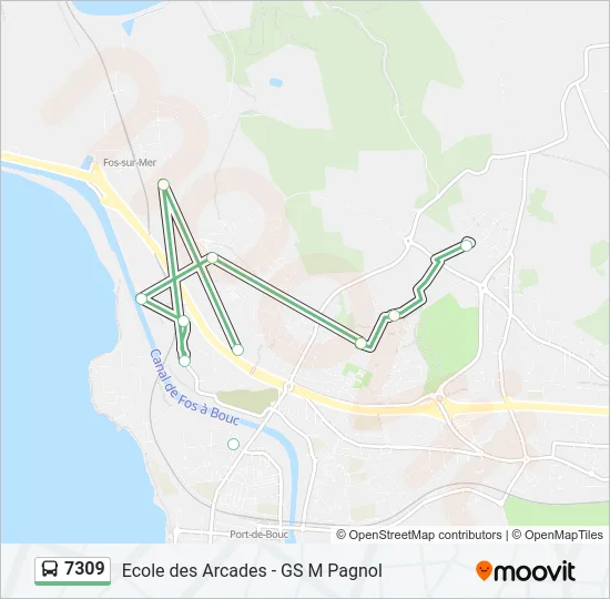 7309 Bus Line Map