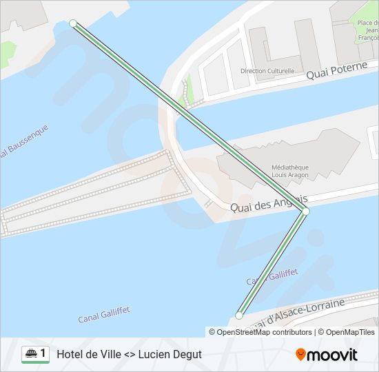 Plan de la ligne 1 de ferry