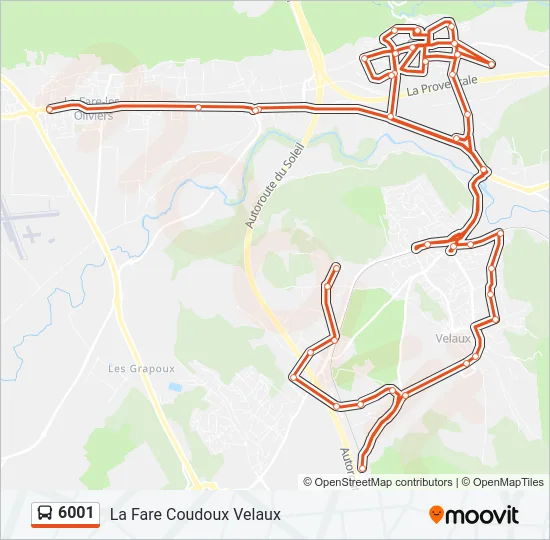 6001 Bus Line Map