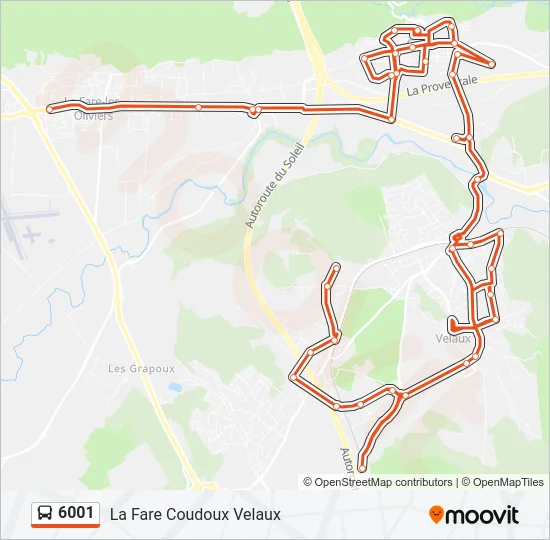 6001 Bus Line Map