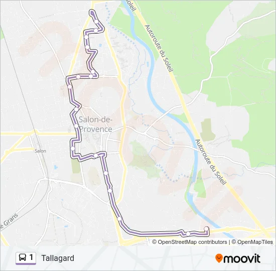 1 Bus Line Map