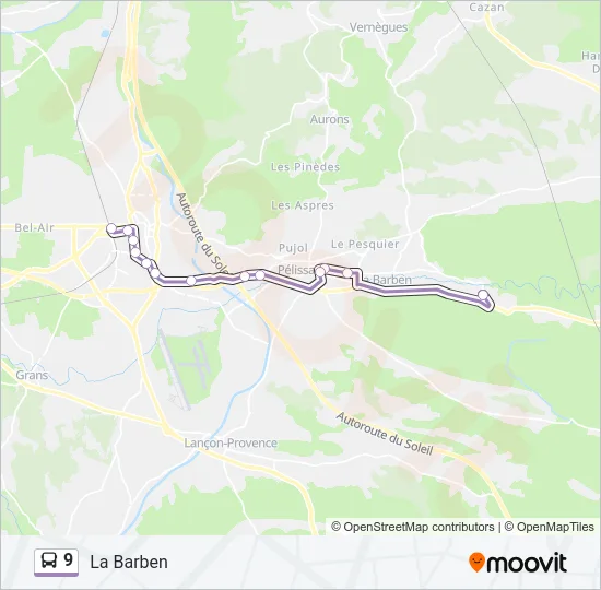 9 Bus Line Map